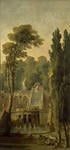 Hubert Robert - Paysage avec une terrasse et Cascade