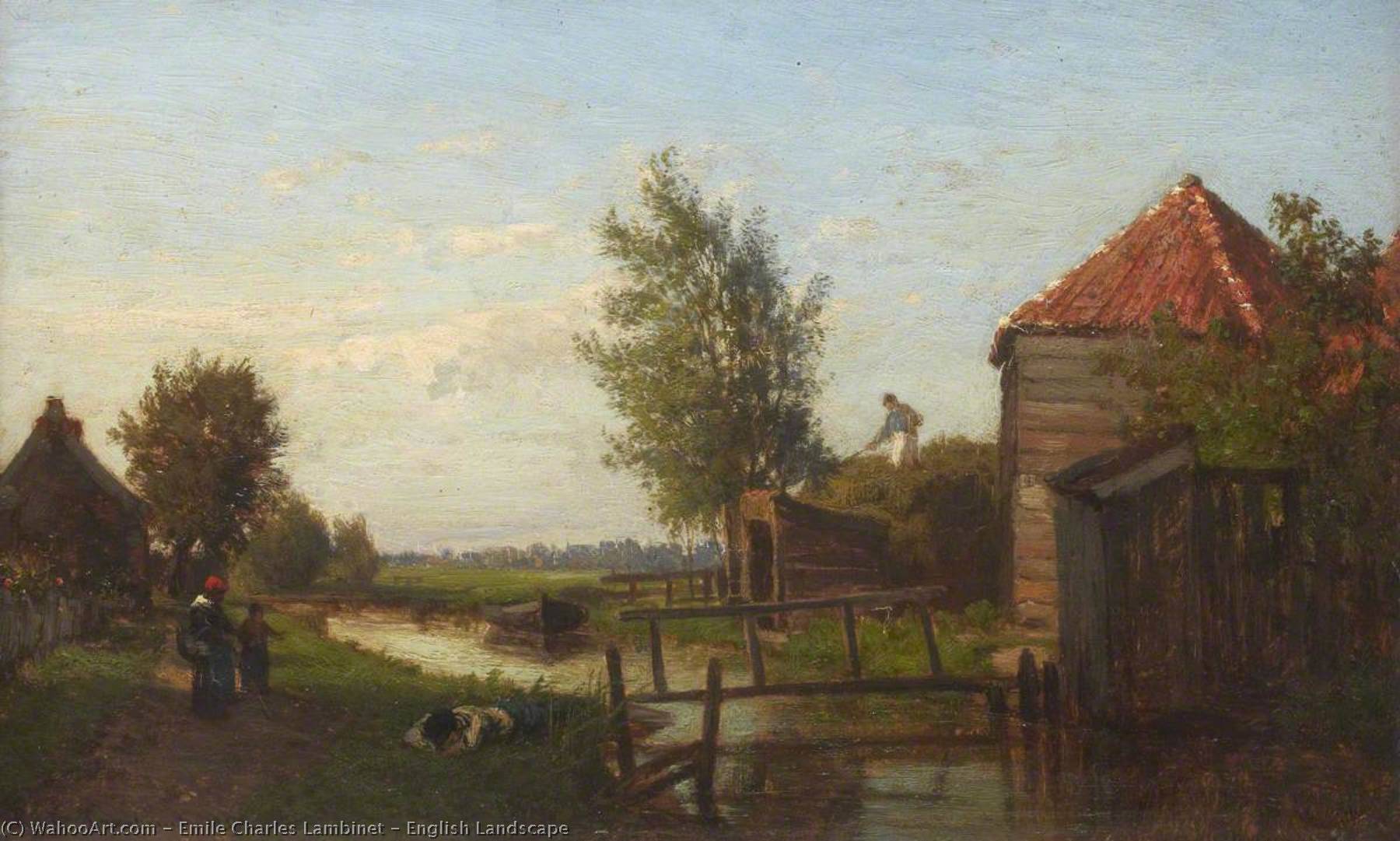 Reproductions De Peintures Paysage anglais, 1859 de Emile Charles